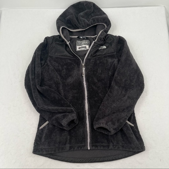 THE NORTH FACE Girls Black Soft Fleece Hooded full zip up Jacket size: XL (18) - Picture 1 of 8